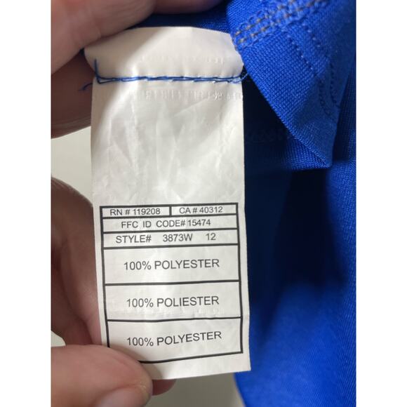 adidas Womens Short Sleeve Shirt Royal Blue Size Small Climalite V-neck Workout - Picture 4 of 5